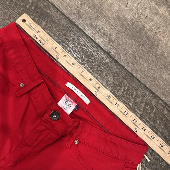 NWT Rich & Skinny Women's Low Rise Skinny Jean Red Size 30 - Picture 5 of 8